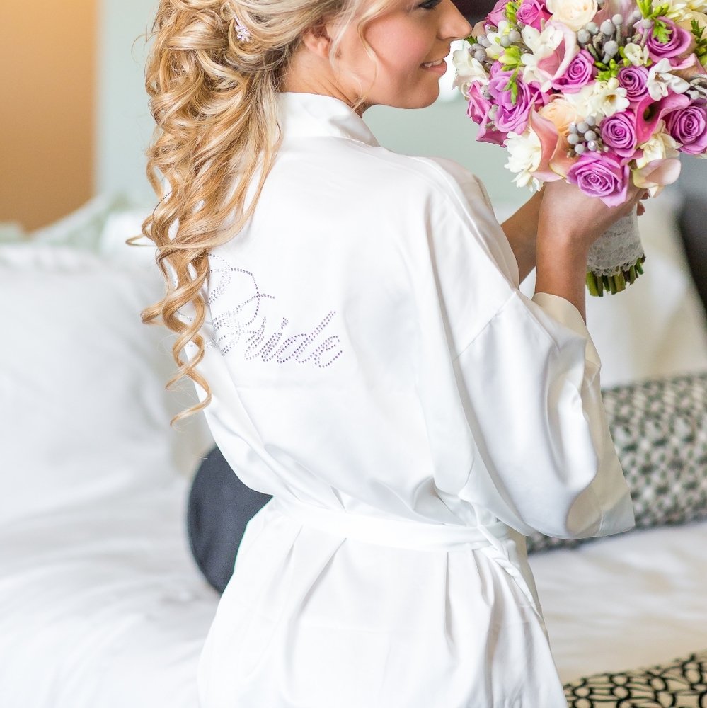"BRIDE" satin robe
